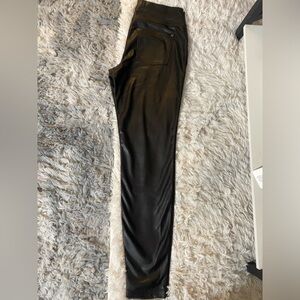 High rise leather pants